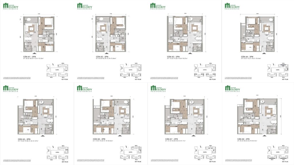 Căn hộ 2 phòng ngủ Hanoi Melody Residences